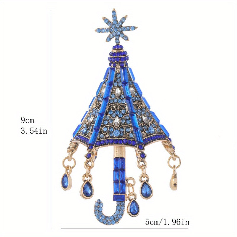 Элегантная брошь-значок в виде зонтика с бахромой, вдохновленная винтажным стилем, с дизайном снежинки, роскошный женский модный аксессуар неправильной формы.