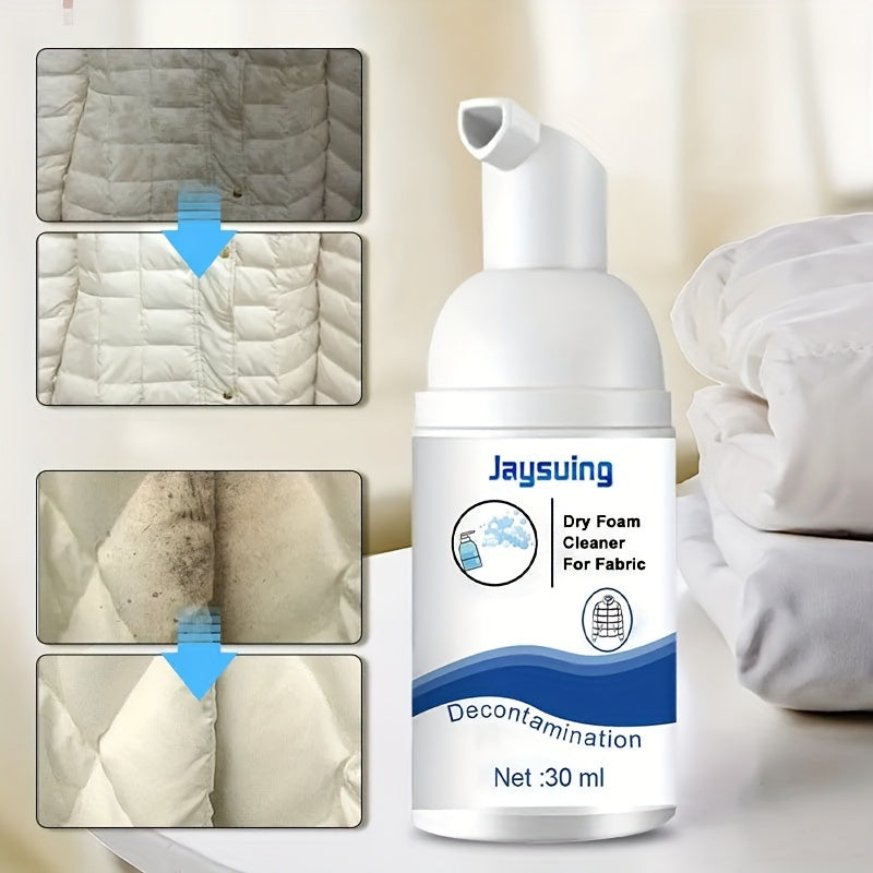 Foam dry cleaning agent for removing stains from curtains, carpets, and household items, including yellow stains on clothes and stubborn stains on down jackets.