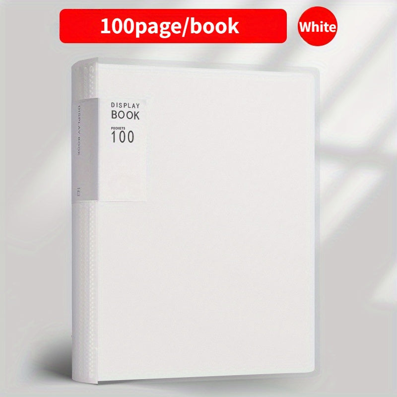 100 A4 size transparent PP plastic file folders - multi-layer organizer for office, art, photos, & collectibles storage.