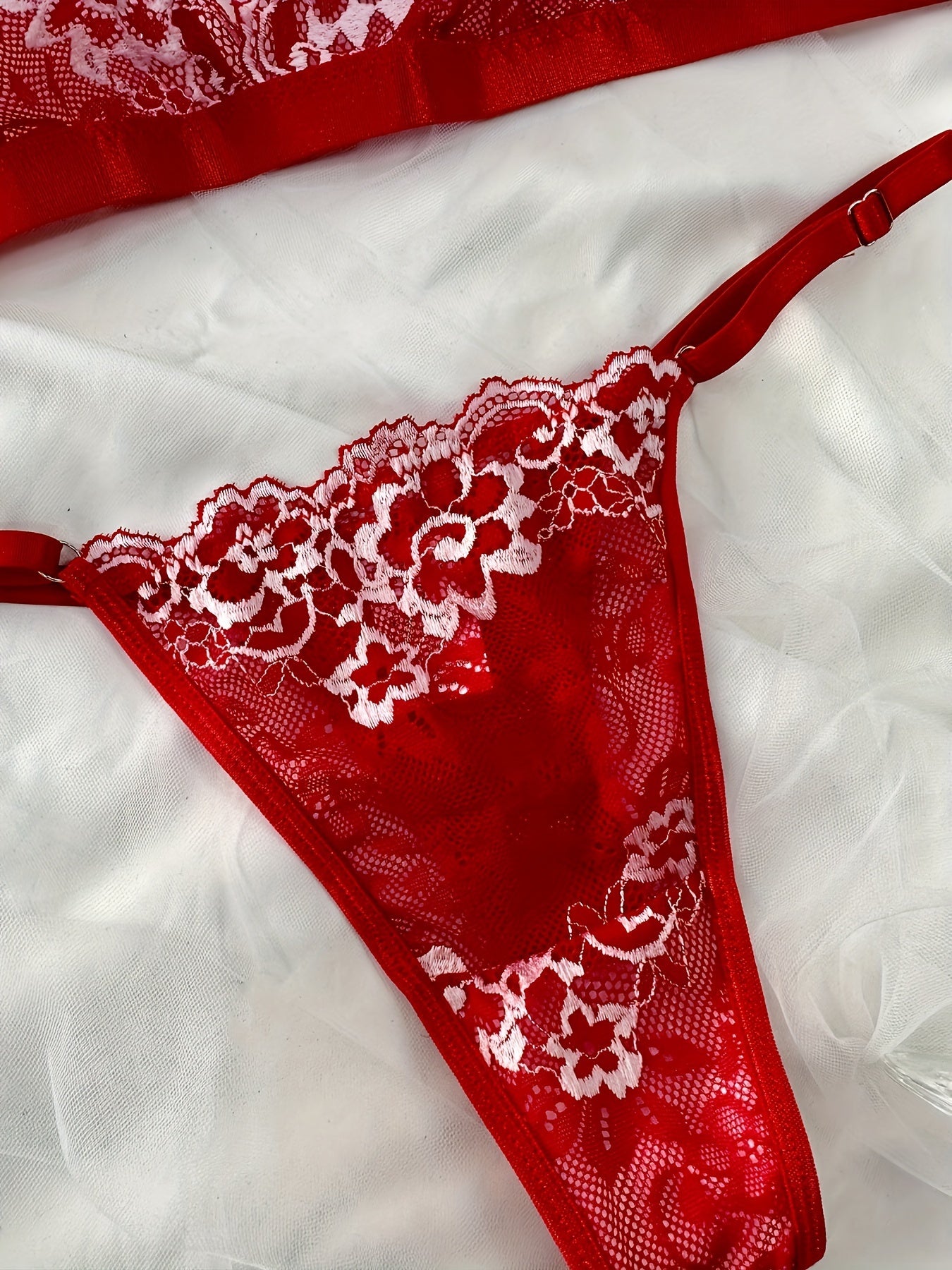 Valentine's Day Sexy Floral Lace Lingerie - Triangle Cup + Sexy Panties Set