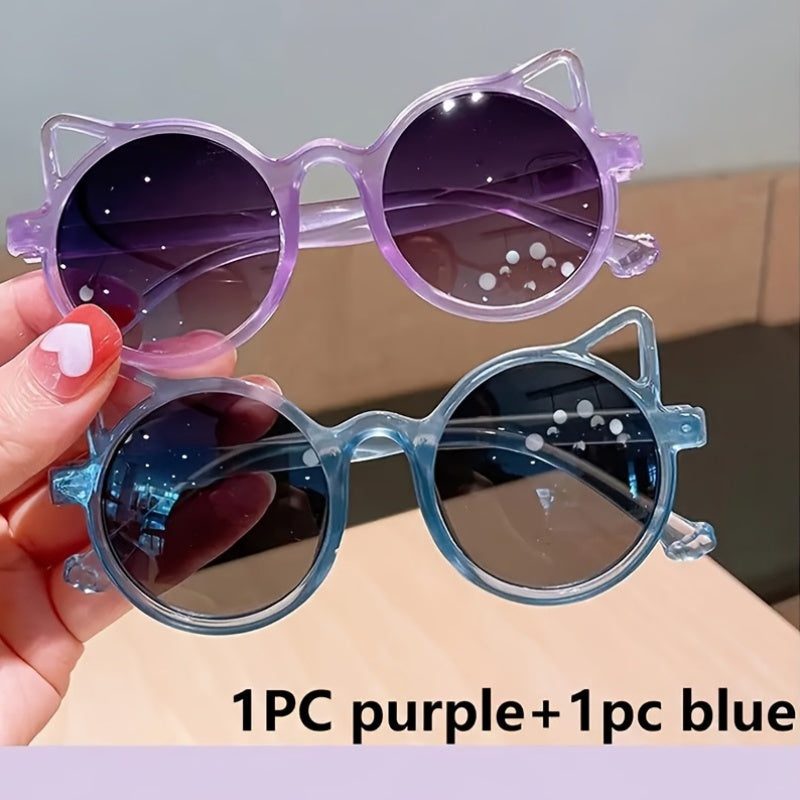 2-Pack of Cat Ear Glasses with Durable PC Frame and AC Lenses, Perfect for Teens' Hiking and Parties, Ideal for Valentine's Day and Spring Festival Gifts.