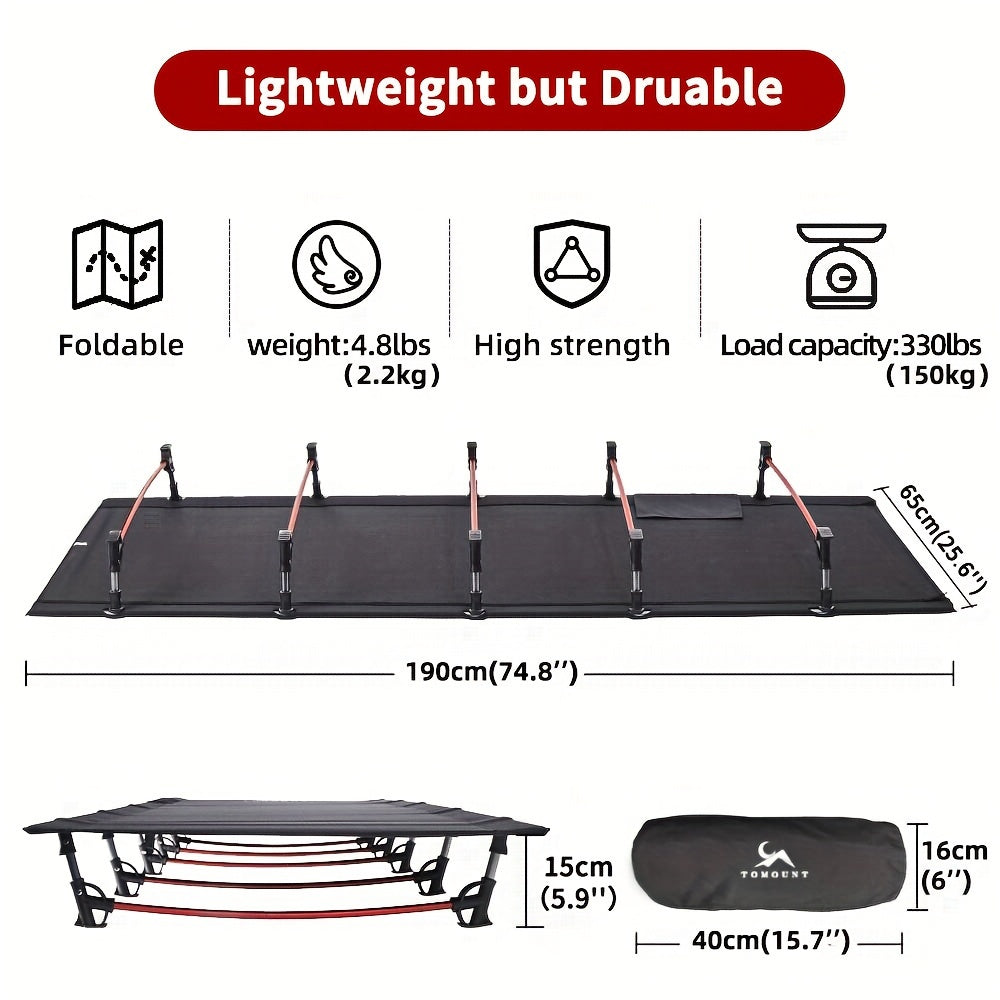 TOMOUNT Compact Camping Cot for Outdoor Activities