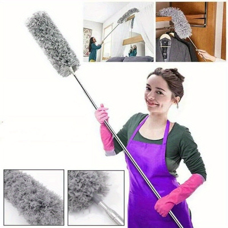 Multi-functional Microfiber Duster - Adjustable, Easy to Clean, and Environmentally-Friendly for use on Furniture, Cars, and Keyboards | Must-Have for Home Cleaning