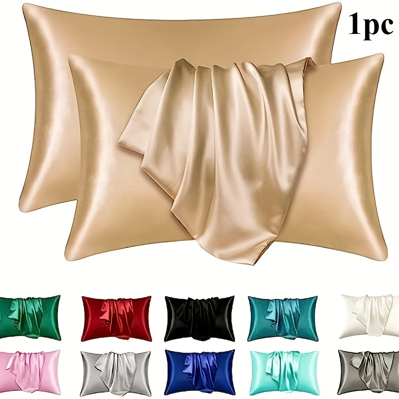 Indulge in Luxury with a Single Luxury Satin Pillowcase - Smooth, Comfortable & Gentle on Skin, Available in Solid Colors with Envelope Closure, Easy to Clean in the Washing Machine - Ideal for Home Bedding