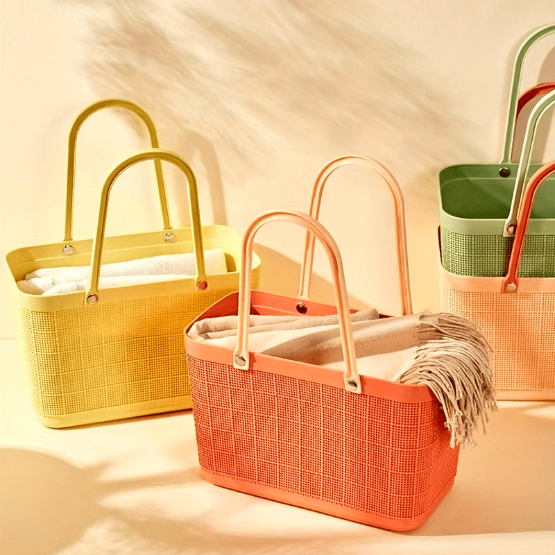 Trendy Plastic Laundry Linen Pattern Storage Baskets - Ideal for Females, Babies, and Consumers!