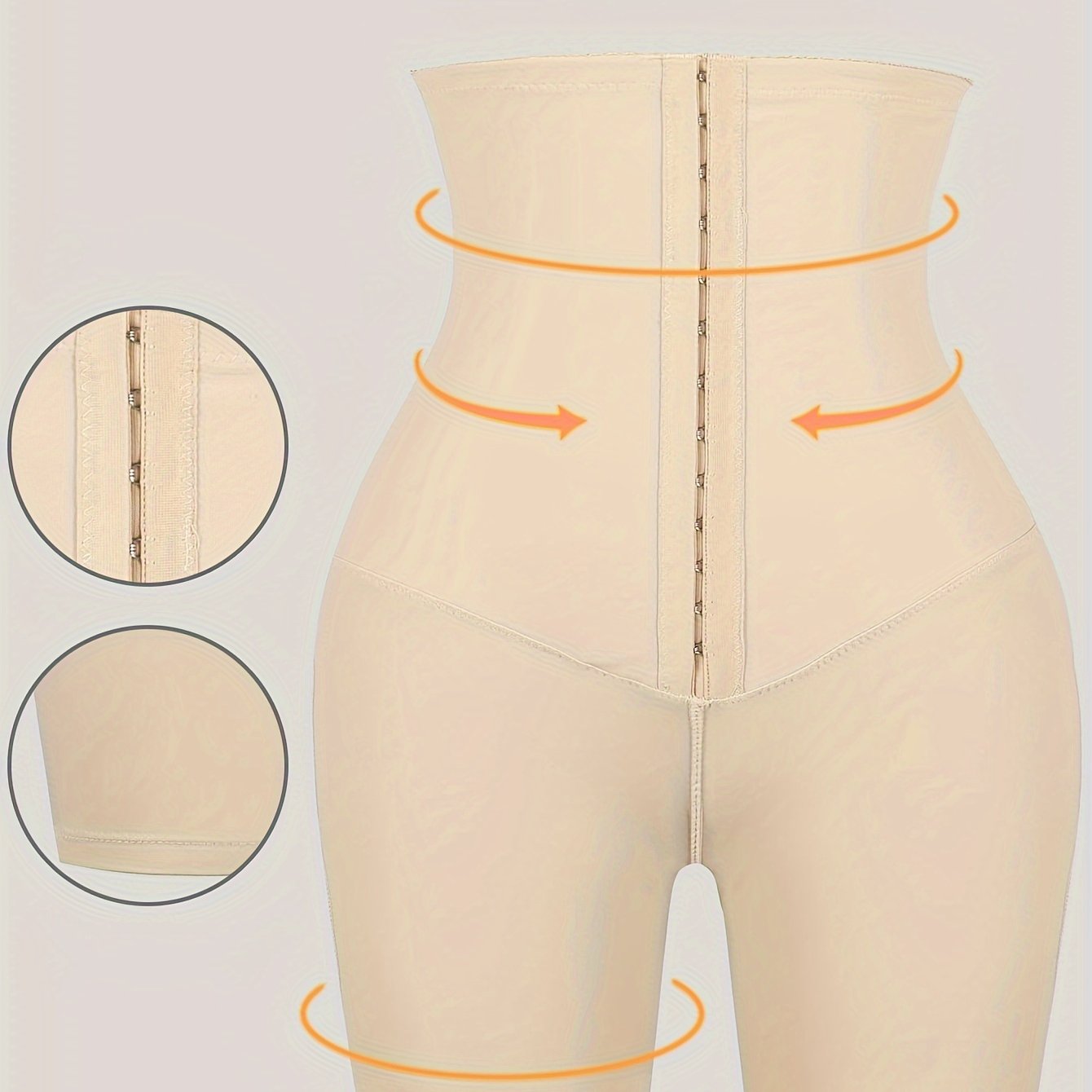 High waist shaping panties with front buckle, adjustable tummy control, for women.