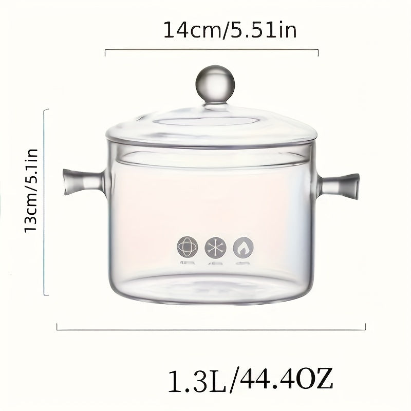 Glass Stockpot for Cooking on Stove - 1pc, Clear Glass Pots in Various sizes (14.0cm/15.01cm/16.0cm) - Kitchen Gadgets and Accessories for Home Kitchen