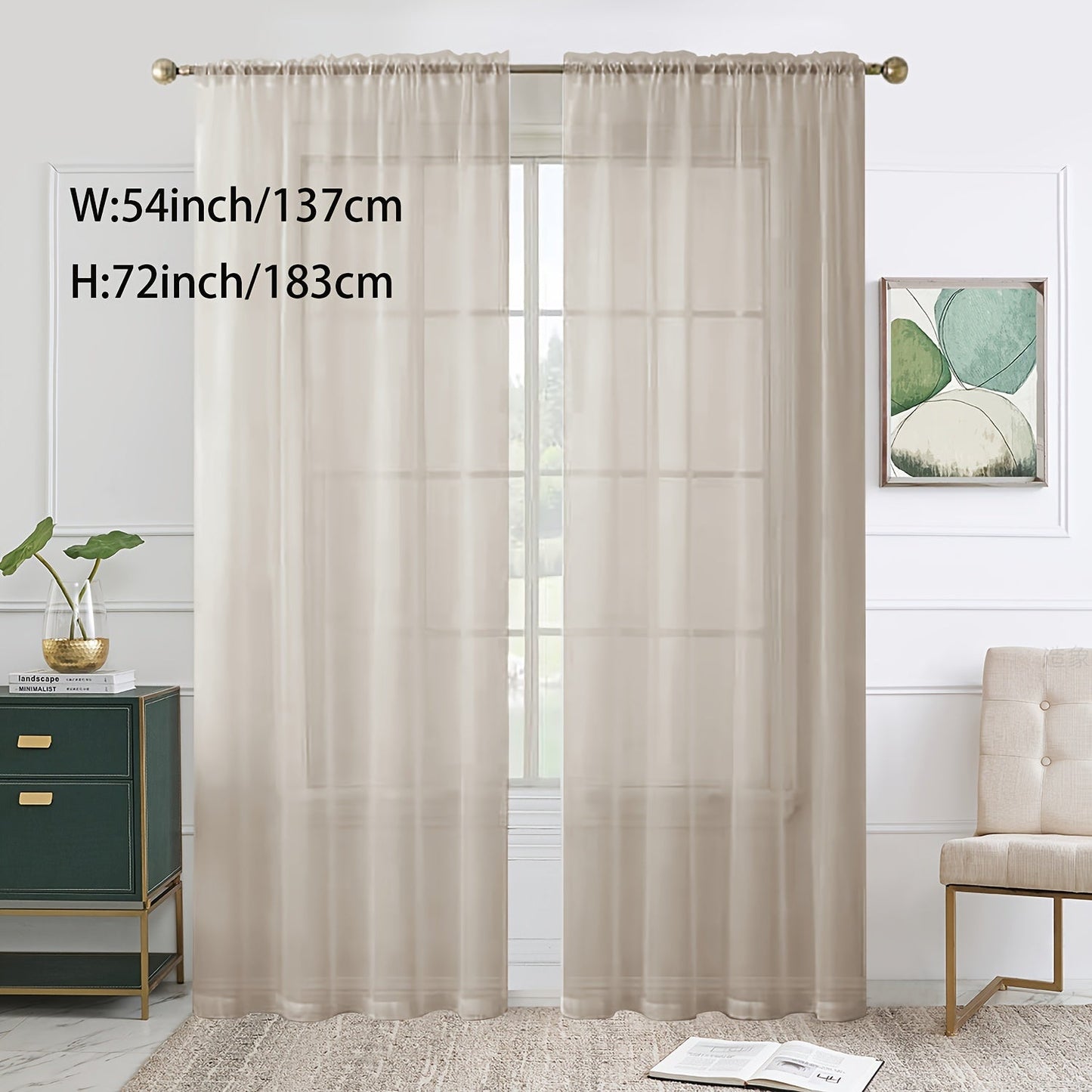 Add a touch of elegance to your kitchen, bedroom, or living room with this single panel sheer curtain. Perfect for letting in natural light while still providing privacy. Features a rod pocket design for easy hanging. Enhance your home decor with this