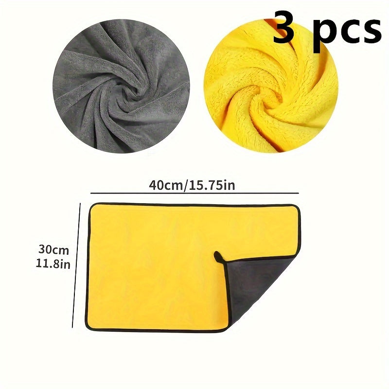 Premium suction microfiber car wash towels for exterior maintenance, made of ultra soft & thick polyester.