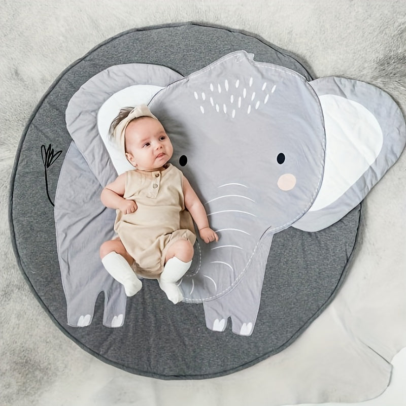 Adorable 3D Animal Round Crawling Mat - Soft Baby Play Mat with Thick Cotton, Detachable Liner & Zipper Closure. Ideal for Decorating Kids' Rooms and Adding Fun to Playhouses! Great Easter Present