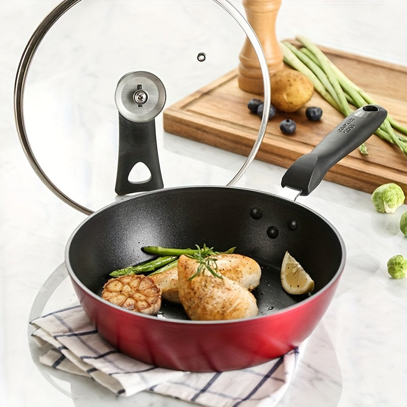 Nonstick Deep Fry Pan from COOKER KING - Induction Compatible, Heat-Resistant Skillet with Easy-Grip Handle, PFOA-Free for All Stovetops