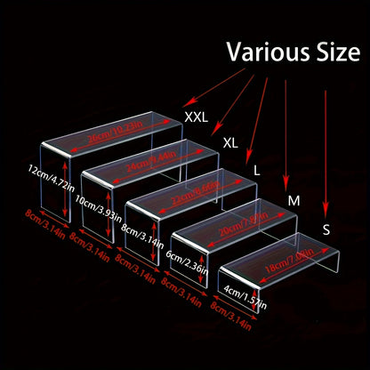 5-piece set of clear acrylic cupcake stands for tea parties, weddings, and bakeries - multiple sizes available.
