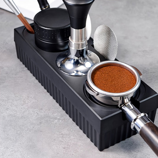 ABS Coffee Tamper Mat & Portafilter Holder - Compatible with 51/53/58mm Espresso Machines, Ideal for Baristas & Home Brewing, Universal Design, Tamping Station for Coffee Enthusiasts