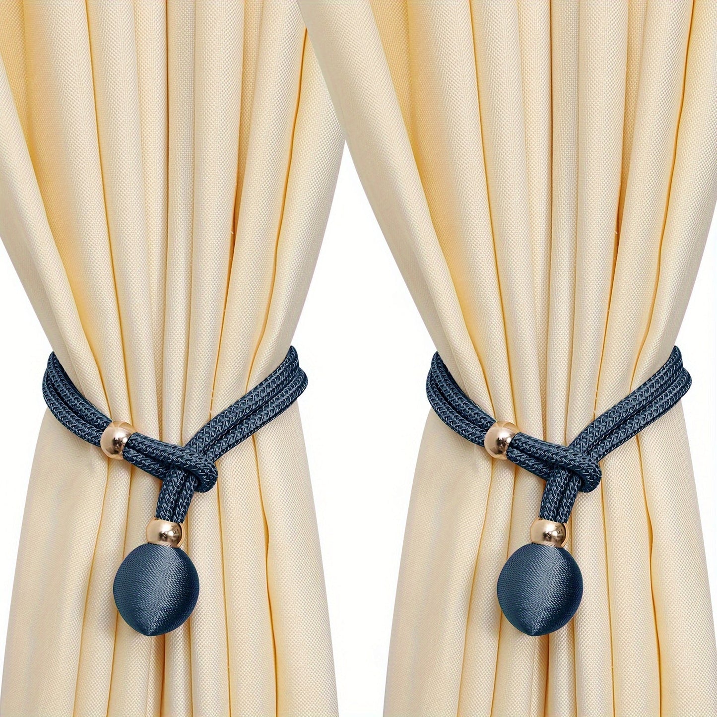 Set of 2 Modern Polyester Elastic Tiebacks with Adjustable Design for Thick Curtains – Stylish Decor for Home and Office Windows in Living Room, Bedroom, or Patio