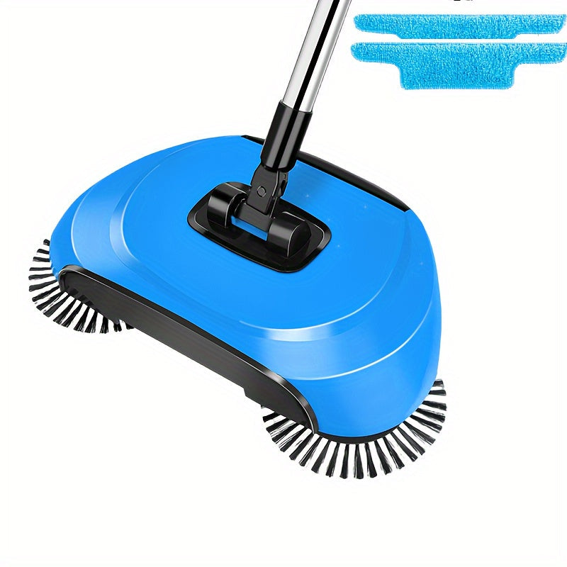 1Set of 3-in-1 Multifunctional Hand Push Sweeper, Vacuum Cleaner, Sweeping and Moping Machine. Ideal for Removing Garbage, Pet Hair, and Dust with Both Dry and Wet Use. Perfect for Hardwood and Ceramic Tiles. Includes 1/2/5/10 Cloths and Various Cleaning