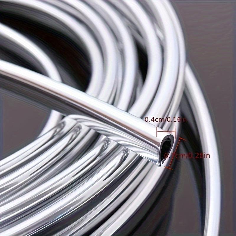 5m Car Door Chrome Molding Strip for Rear Bumper Protection, Universal Fit for All Cars.