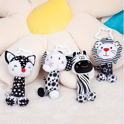 [Top Pick] Kids' Soft Wind Chime Toy - Black & White, Made of Polyester, Perfect for Hanging in Car, Drum Shaped Toy