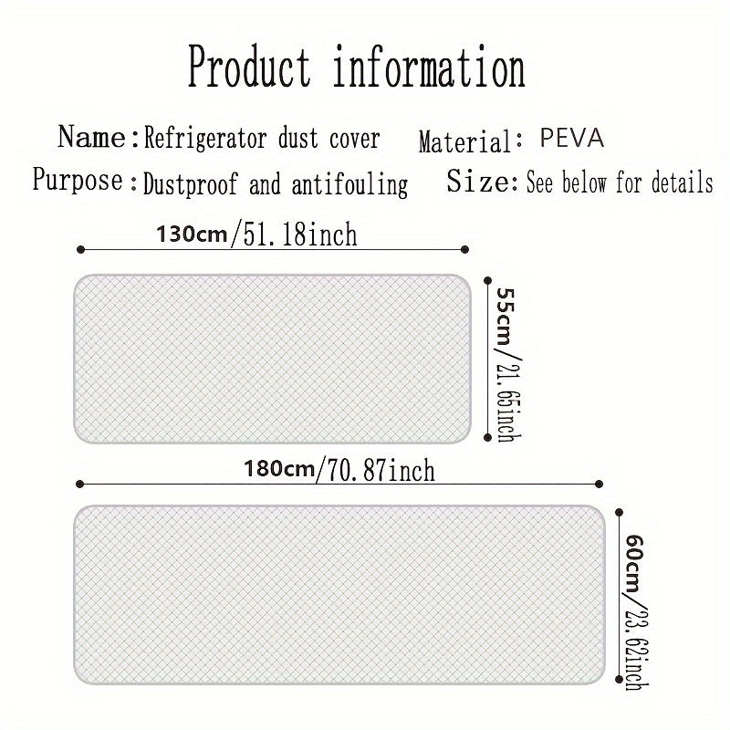 Handcrafted Cartoon-Themed Refrigerator & Microwave Dust Cover with Storage Pockets - Made with Durable Plastic, Rectangular Kitchen Appliance Protector