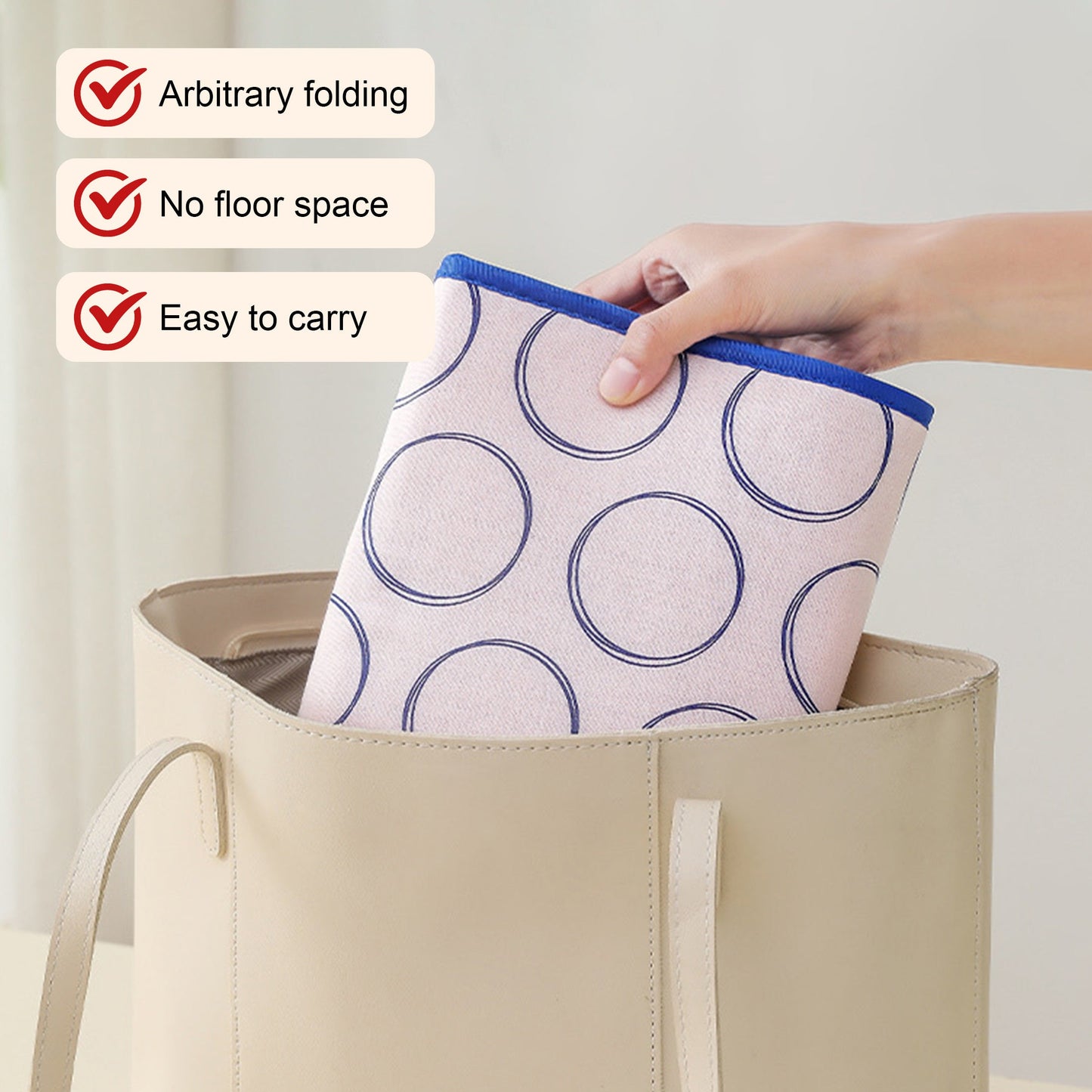 Set includes 2 foldable ironing mats and handheld board with moisture-resistant, high-temperature resistant, and non-slip features. Perfect for travel, dorm, and home use without the need for electricity.