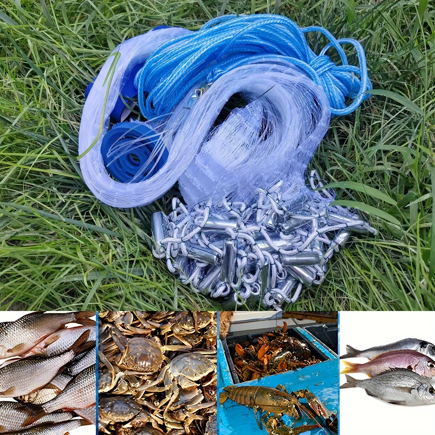 Durable white nylon blend cast net ideal for all fish species.