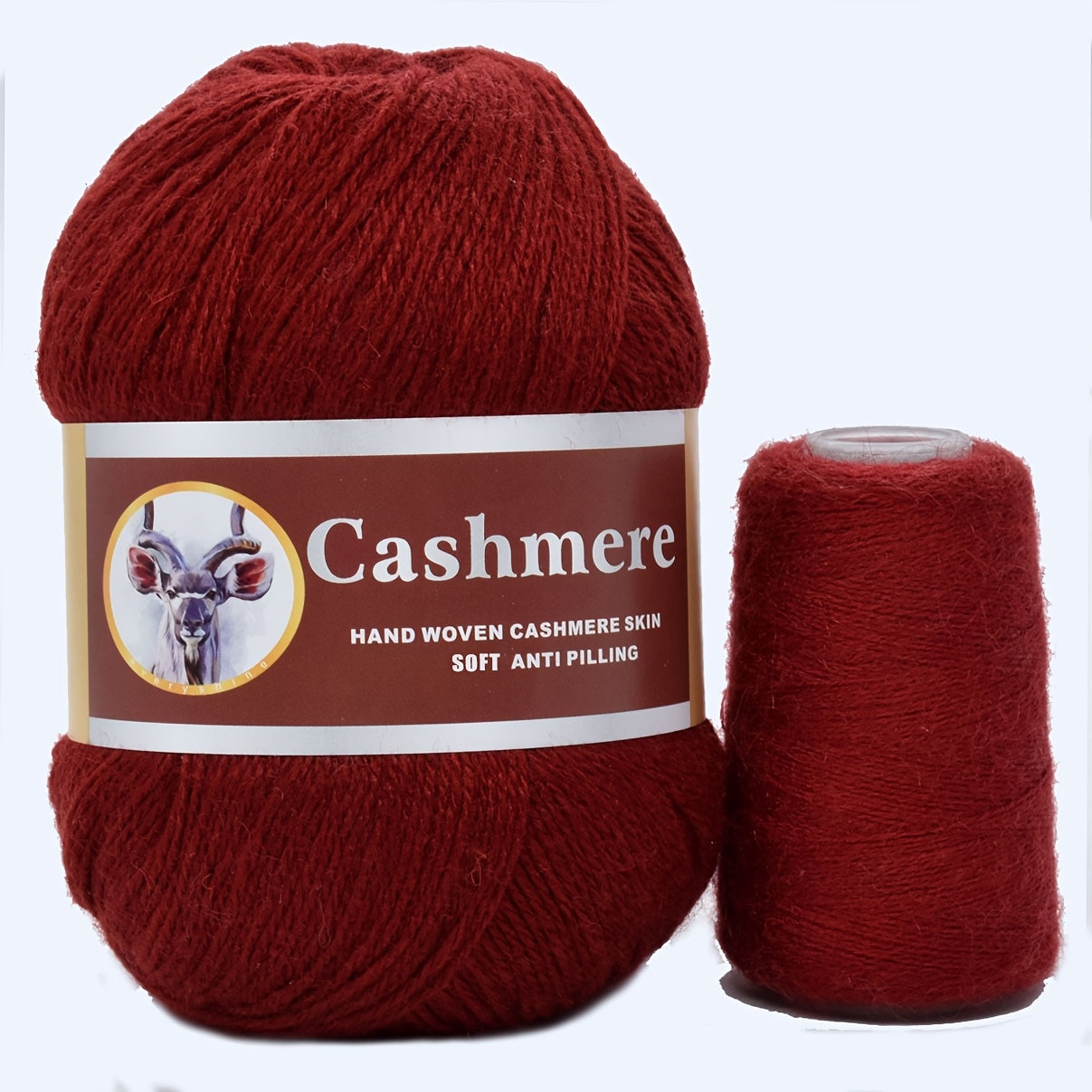 5 hand-woven cashmere blend yarns, 70% pure cashmere, 320m/350yd each in large (50g) & small (20g) skeins. Soft, anti-pilling for crochet & knitting. Ideal for scarves, sweaters, shawls in