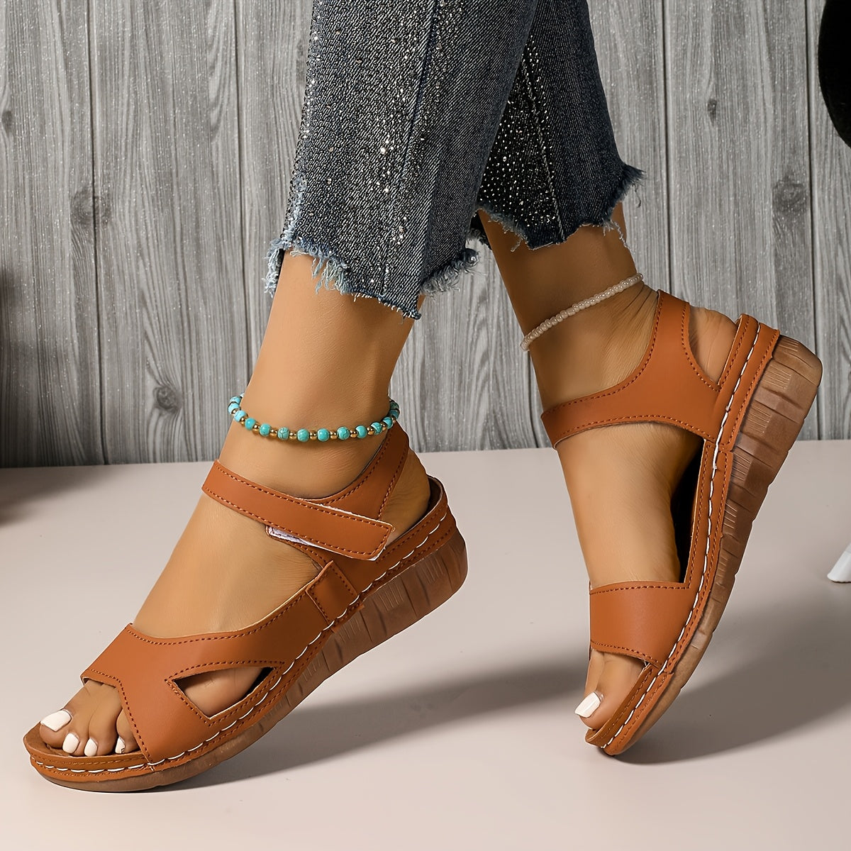 Stylish and comfortable wedge sandals for women.