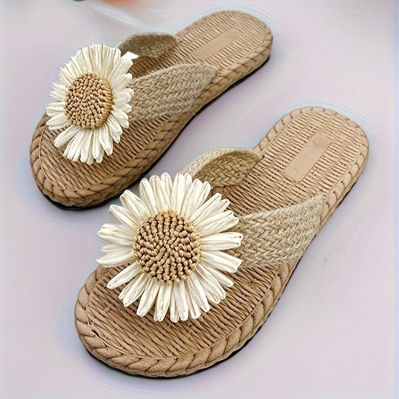 Dainty Daisy Slipper: Flat-bottomed, outdoor beach slipper. Lightweight, quick-drying, and anti-slip EVA material.