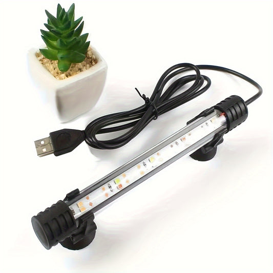 Low-voltage USB dual row diving light for fish tanks, ideal for decoration and lighting.