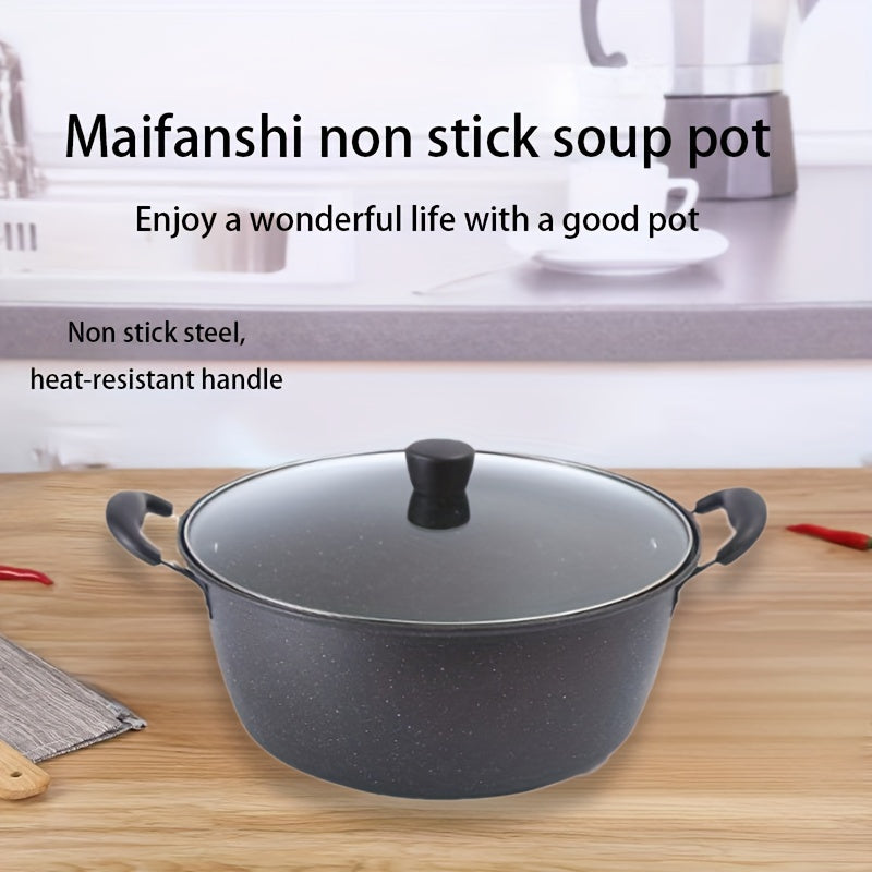 Durable Korean-Style Soup Pot with Lid - Safe for Dishwashers, Great for Noodles & Stews, Perfect for Home Cooks