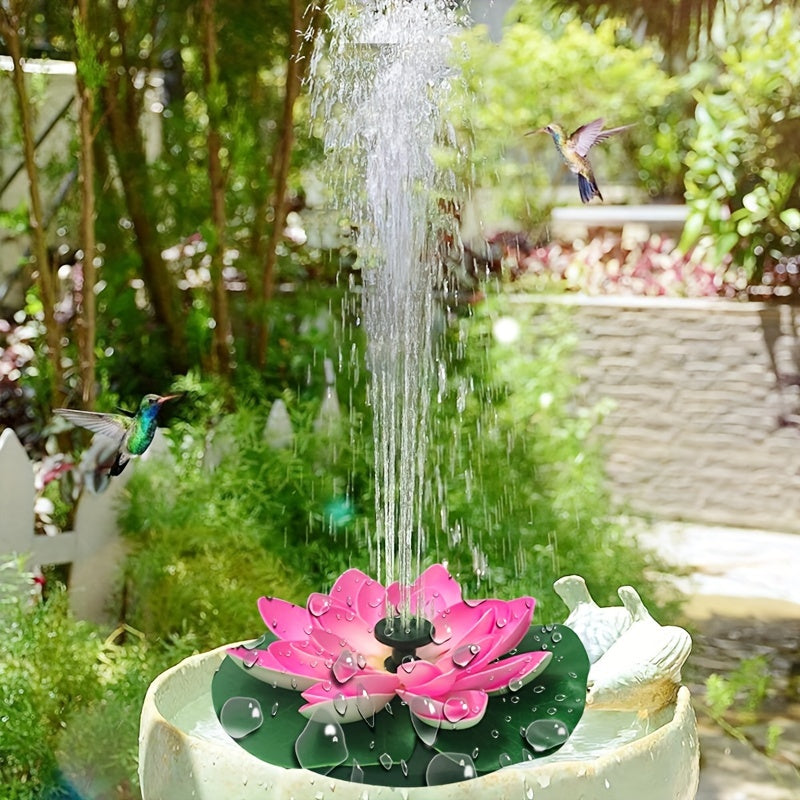 2.5W/1.5W Solar Fountain Pump - Easy install, Floating Lotus design for ponds, patios & bird baths, independent floating design