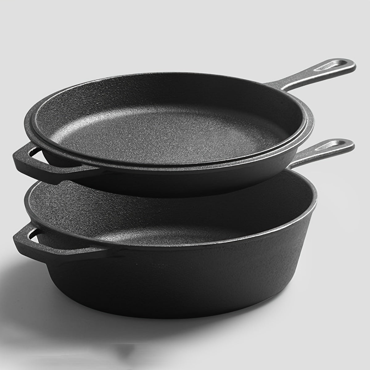 1 piece of a high-quality cast iron soup pot and frying pan, serving as a dual-use kitchen essential.