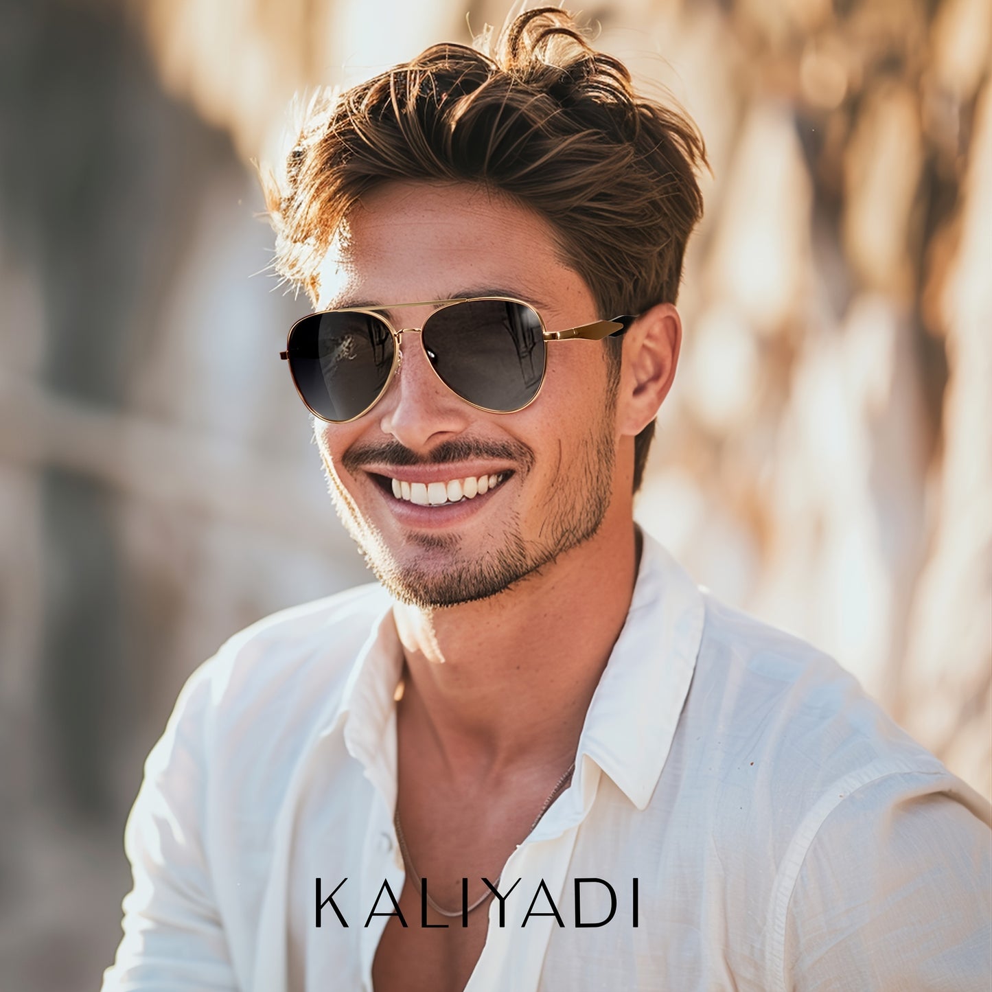 KALIYADI Men's Classic Fashion Glasses - Premium polarized metal frames for driving, fishing, and outdoor activities, perfect for Valentine's Day and other occasions.