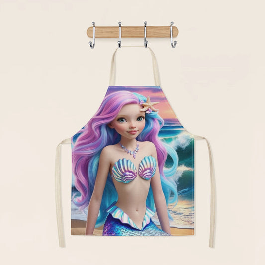 Elevate your kitchen style with the Ariel Princess Waterproof Apron by Disney! Featuring a vibrant and fashion-forward mermaid cartoon pattern design, this apron is perfect for use in hotels, supermarkets, restaurants, fruit shops, and milk tea stands.