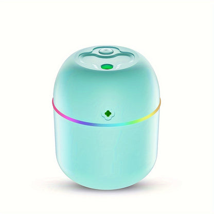 USB Powered facial steamer with atmosphere lamp, portable humidifier for various spaces, plastic material, easy aromatherapy spray.