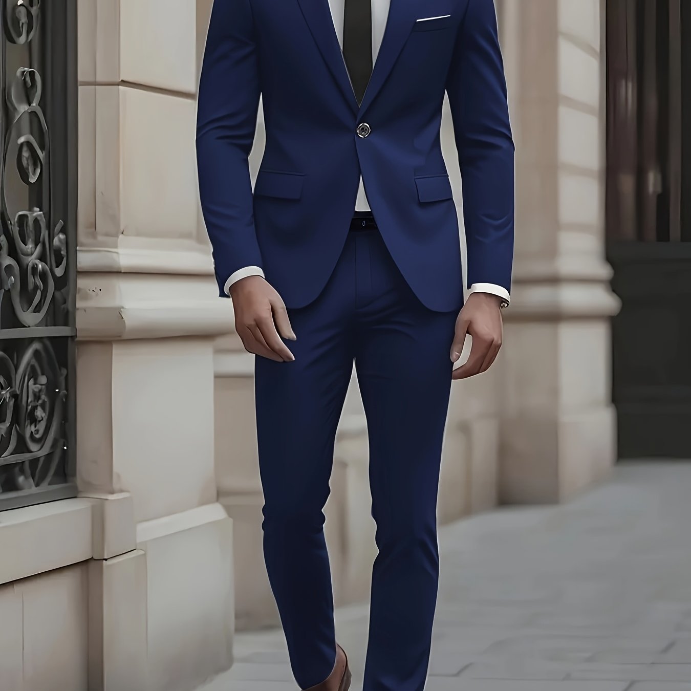 Fashionable 2-piece suit set for men's wedding banquets and parties.