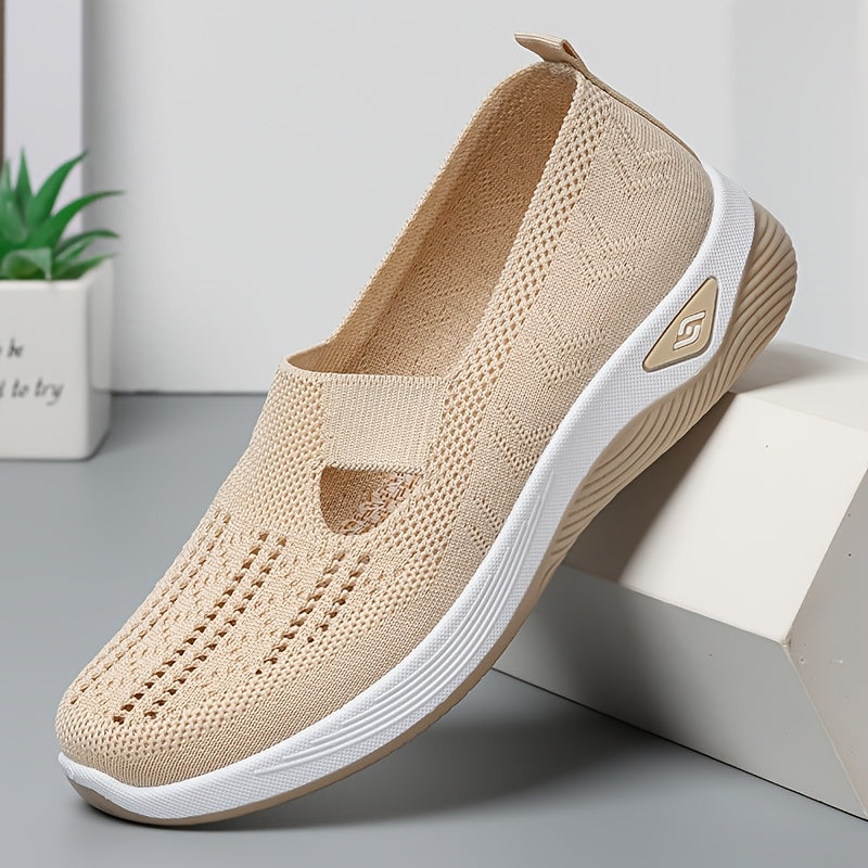 Women's Slip-On Sneakers - Breathable Fabric, Rubber Sole, Low-Top, All-Season Shoes