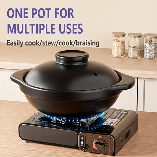 High Quality Ceramic Casserole Stew Pot with Lid and Double Handles, Multipurpose, Thickened, Durable, Heat-resistant, Non-stick, Easy to Clean, Suitable for Home and Restaurant Use