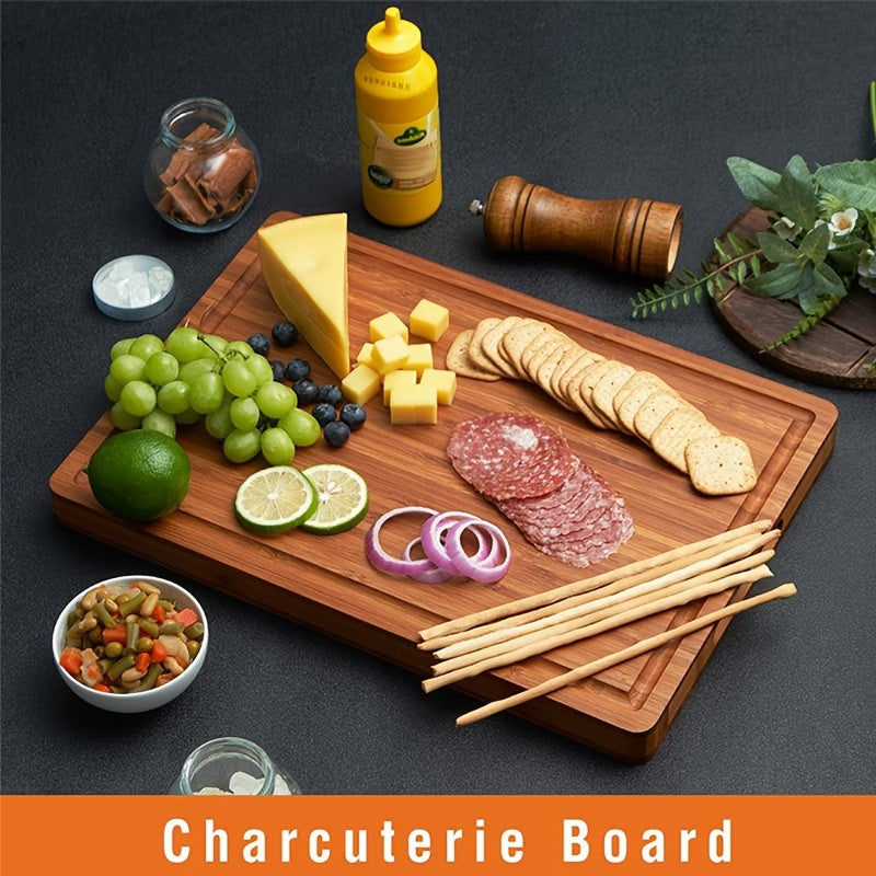 1 piece of versatile wooden cutting board, perfect for chopping, slicing, and serving cheese, charcuterie, meat, bread, vegetables, and fruits. Ideal for home kitchens, dormitories, and a great gift idea for anyone who loves cooking and kitchen gadgets.