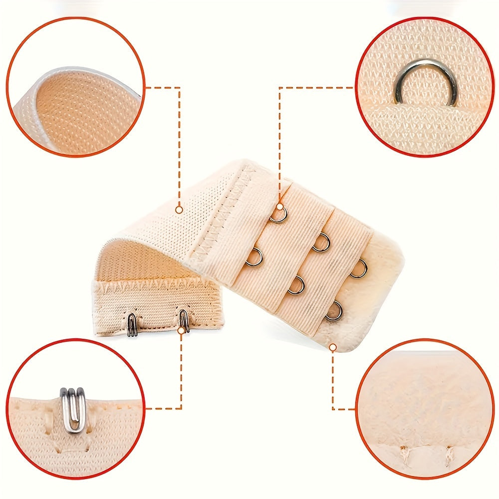 4/8/12pcs 2-Hook Bra Strap Extenders for Women's Lingerie & Underwear, Comfortable and Adjustable Bra Band Buckle