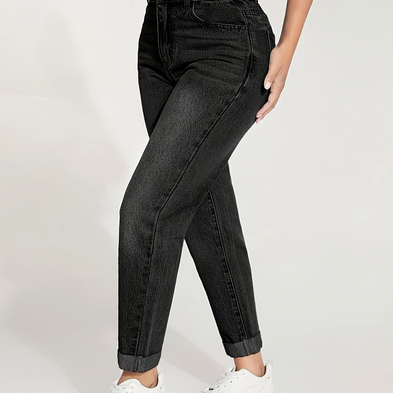 Stretch denim jeans for women with elastic waistband, butt lifting, comfort fit, and machine washable.