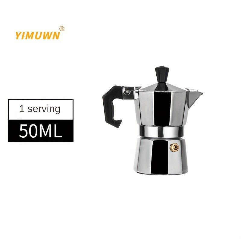 Italian Style Stovetop Espresso Maker - Enjoy Strong and Flavored Coffee with this Aluminum Moka Pot - Convenient to Use and Easy to Clean