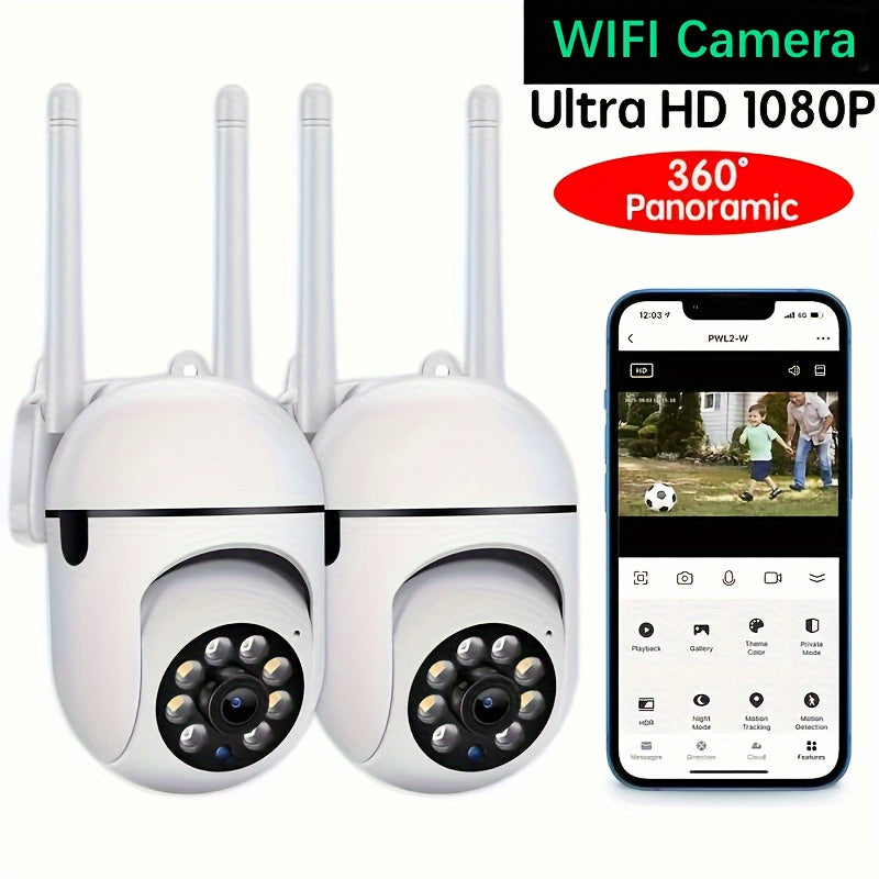 The WIFIAI Intelligent Human Tracking USB Camera offers HD wireless security with motion detection and alarm push. It also features video monitoring, remote control viewing, and pan tilt bidirectional audio. This outdoor camera is not waterproof, but is