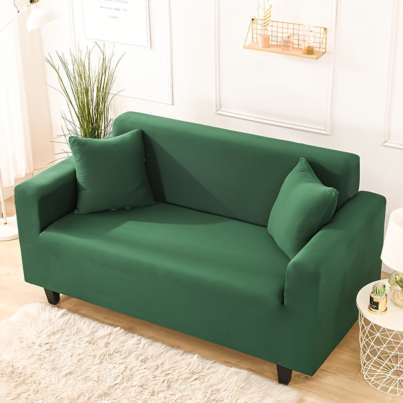 Modern sofa cover with non-slip elastic band, machine washable, made of 95% polyester and 5% spandex. Compatible with various sofa sizes, no printing, stitched craftsmanship, fabric weight of 100-120 g/m².