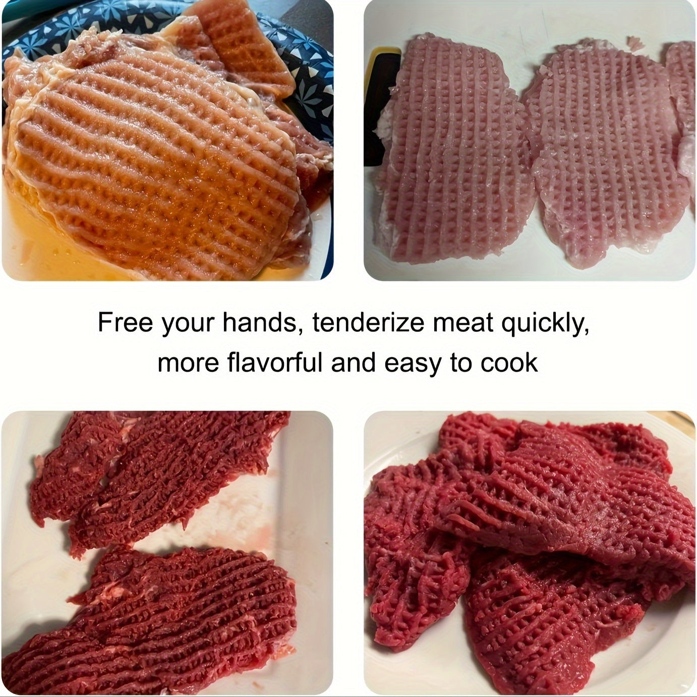 Compatible with all KitchenAid household vertical mixers, these meat tenderizer accessories are designed to make meat easier to chew, enhance marinade absorption and tenderize the meat for a more delicious result. They can also be easily cleaned in the