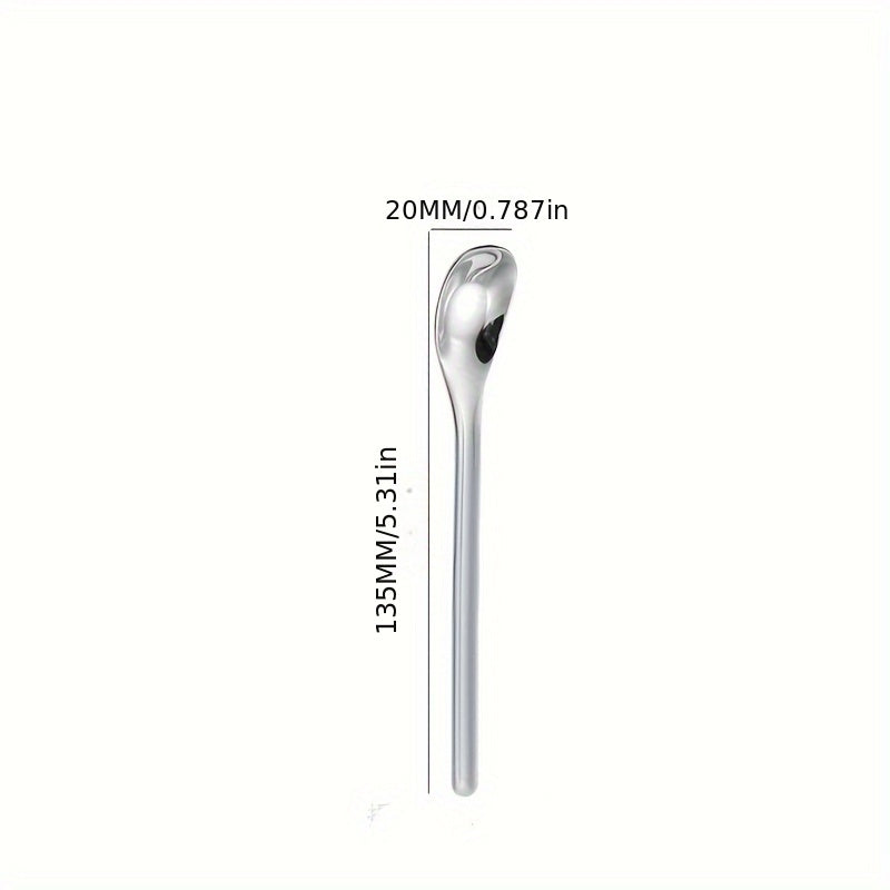 Silvery Ear Bird's Nest Spoon made from 304 stainless steel, suitable for children's eating, stirring coffee or honey.