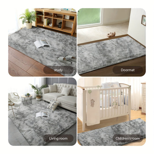 Soft and fluffy shag area rug perfect for living room or bedroom decor. This shaggy floor carpet adds a touch of luxury to any room, with cute non-slip design. Machine washable for easy care and maintenance. Ideal for home decor and room decor.