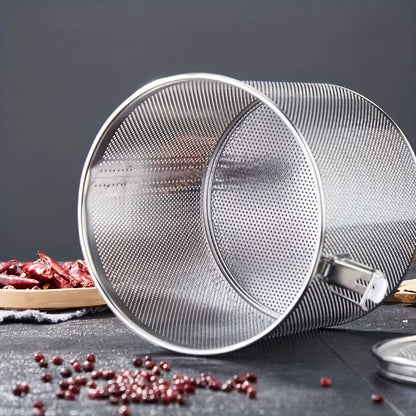 Stainless Steel Spice Infuser for Loose Leaf Tea, Herbs, Soups, and Seasonings - Durable and Reusable with Fine Mesh Strainer and Extended Chain for Easy Brewing in the Kitchen