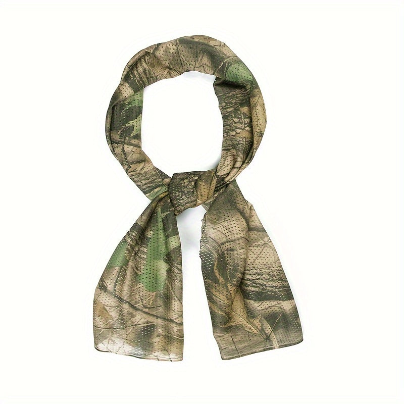 Unisex Retro Small Square Camouflage Neck Scarf - Lightweight and Breathable Scarf for Outdoor Activities like Hunting, Running, Climbing, and Camping.