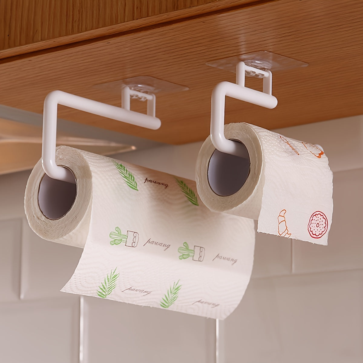 1pc No-Drill Kitchen and Bathroom Tissue Holder with Roll Paper Rack, Hanging Rack, Cling Film Storage Rack, Toilet Paper Hook, Cloth Holder, and Towel Racks