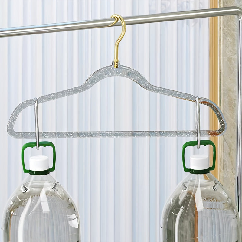 Clear Glitter Hanger with No Traces, Non-slip Design, Bulge-free, Ideal for Storing Clothes in the Bedroom or Home - Thickened Hanging Rack